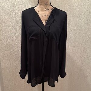 Women’s Black Sheer Long Sleeve Blouse